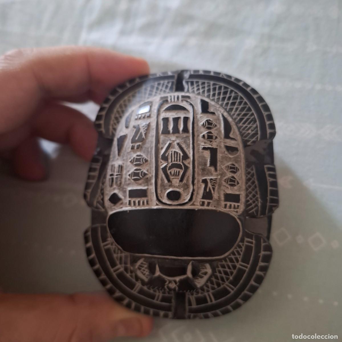 Arte: Escarabajo EGIPCIO en piedra amuleto hecho a mano en egipto