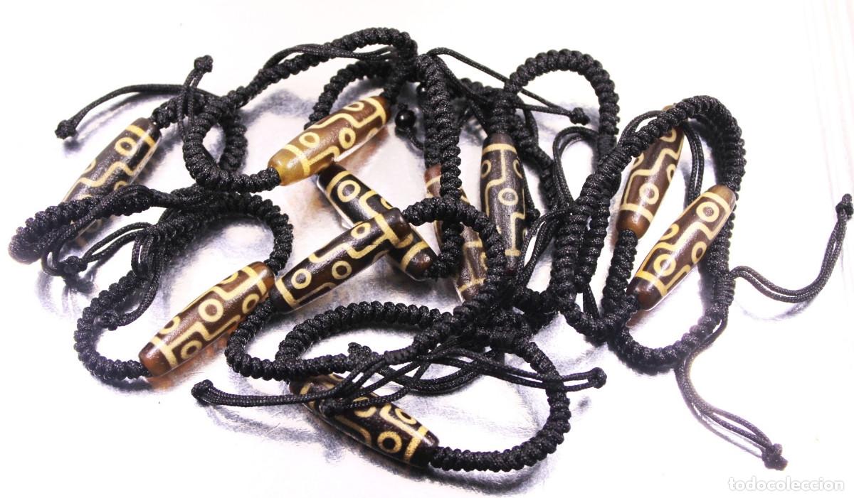 Arte: 1 Pulsera Unisex Dzi Tibet 9 ojos en &Aacute;gata Natural