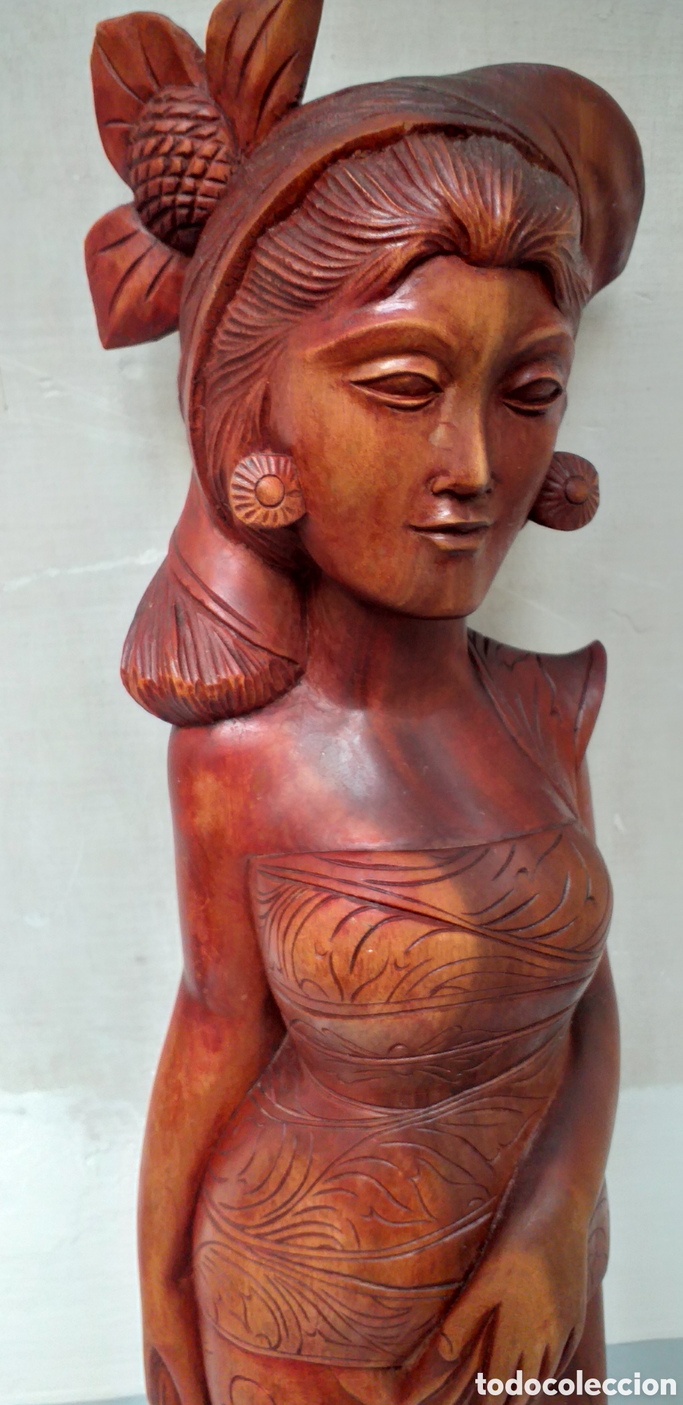 Arte: Talla de madera Mujer Balinesa - Foto 3