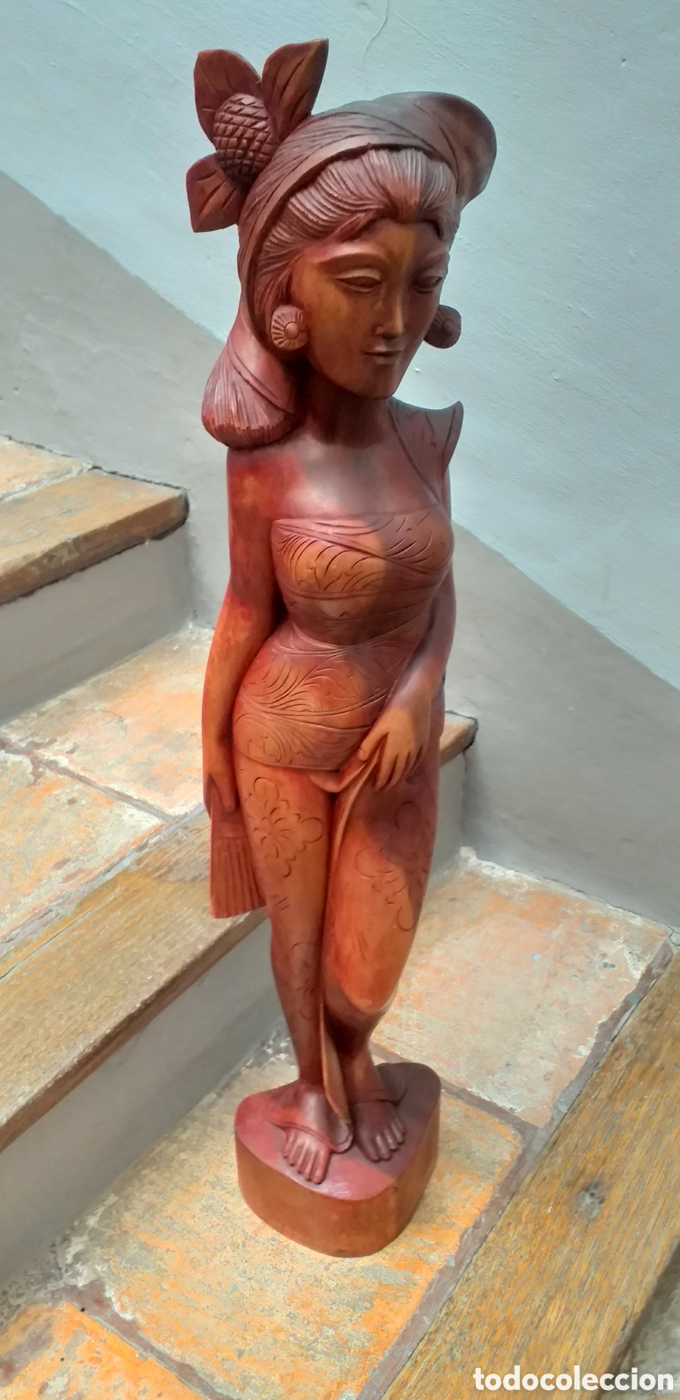 Arte: Talla de madera Mujer Balinesa - Foto 10