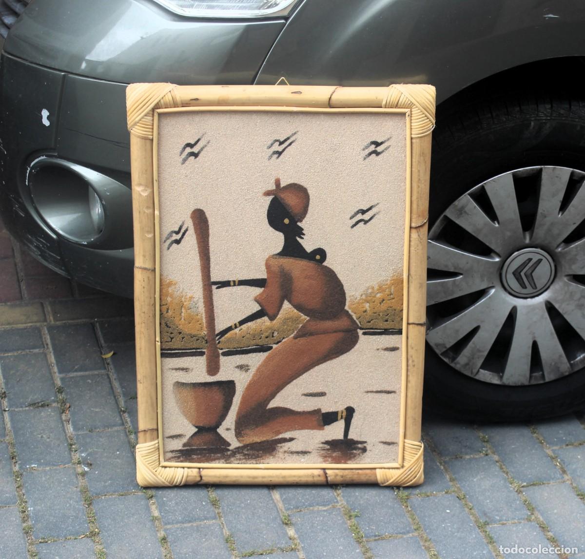 Arte: Cuadro artesanal de arena de Senegal con marco de bamb&uacute; - Foto 2