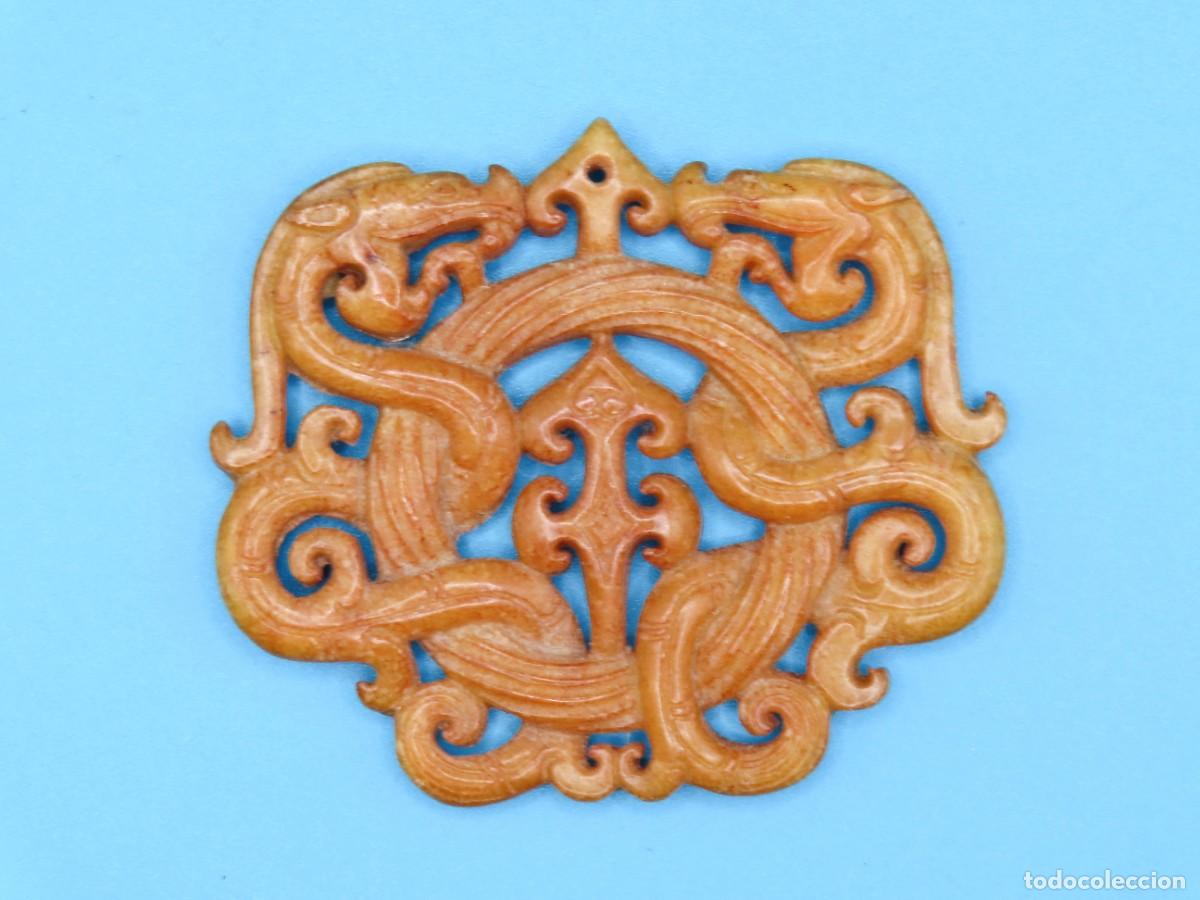 Arte: AMULETO JADE DRAGONES ENTRELAZADOS - Foto 2