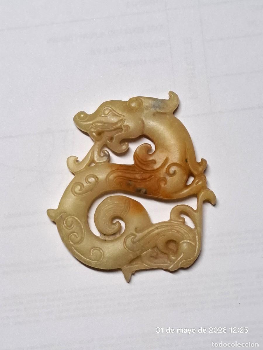 Arte: AMULETO JADE CHINO DRAG&Oacute;N VERDE CLARO