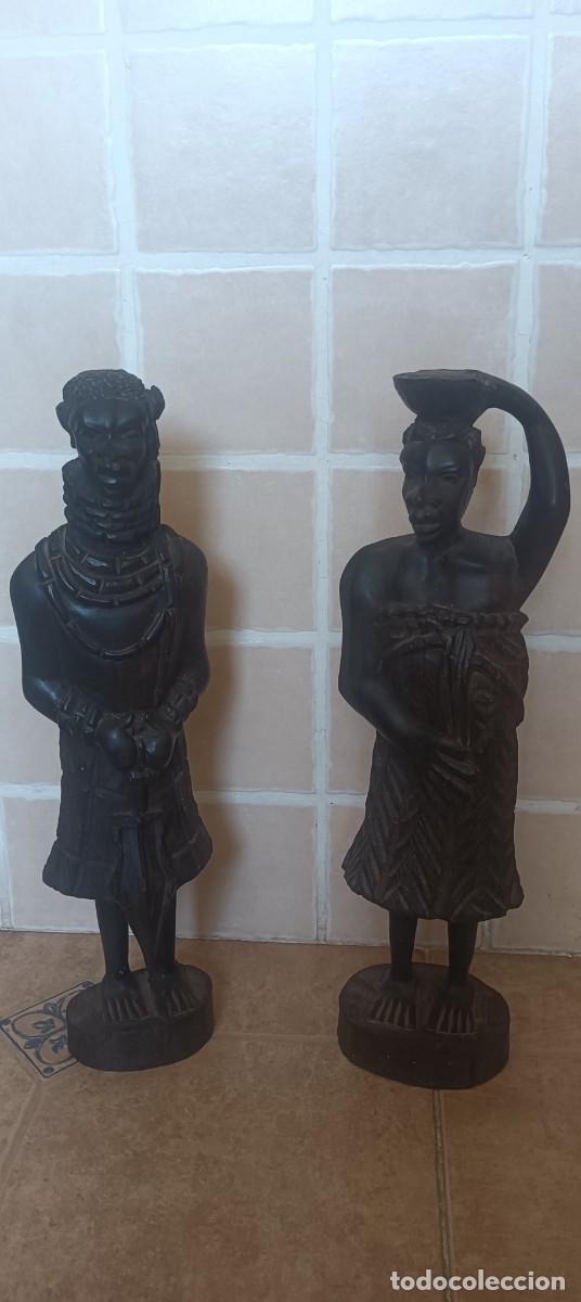 Arte: PAREJA ESCULTURA DE ARTE AFRICANO A&Ntilde;OS 60O