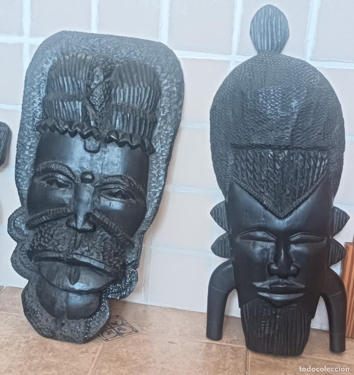Arte: Lote de 2 M&aacute;scaras Africanas de Madera Noble &ndash; Camer&uacute;n a&ntilde;os 60