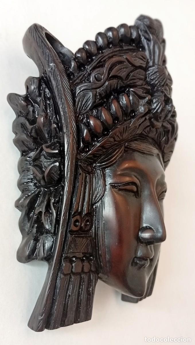 Arte: Antigua M&aacute;scara Oriental En Madera Noble Negra / &Eacute;bano - Talla - Bali/Java