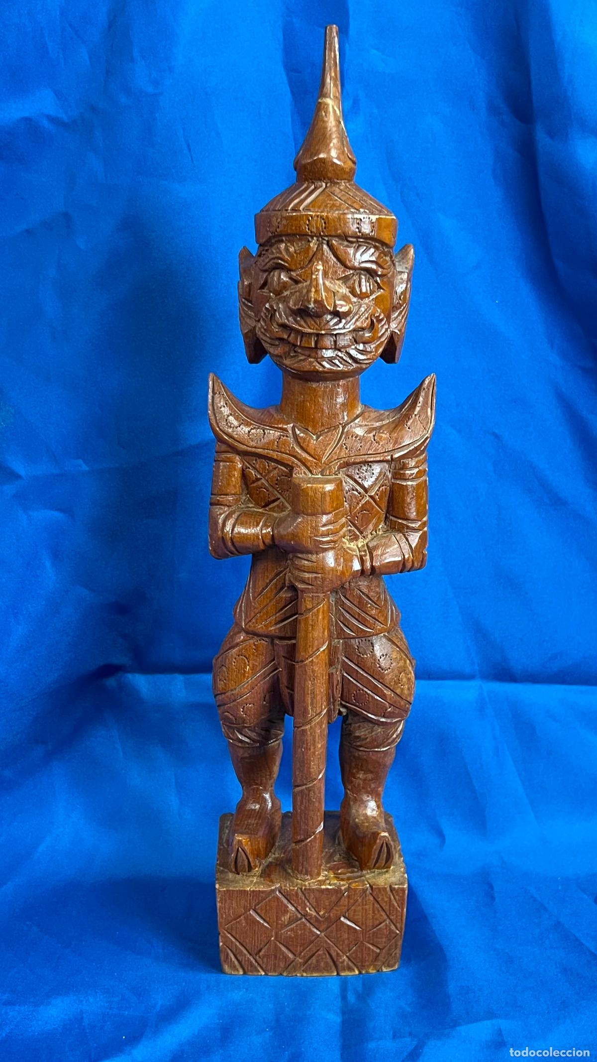 Arte: ANTIGUA TALLA DE DEMONIO GUARDI&Aacute;N &rdquo;YAKSHA&rdquo; EN MADERA MACIZA - ARTE &Eacute;TNICO DE TAILANDIA / CULTURA SUD