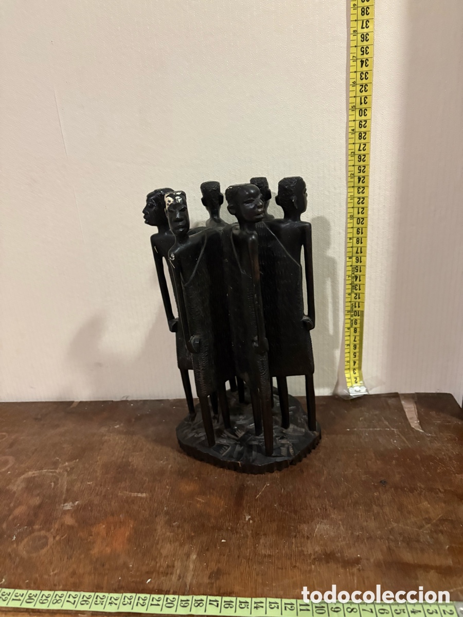 Arte: BONITA FIGURA TRIBAL AFRICANA TALLADA EN MADERA &Eacute;BANO