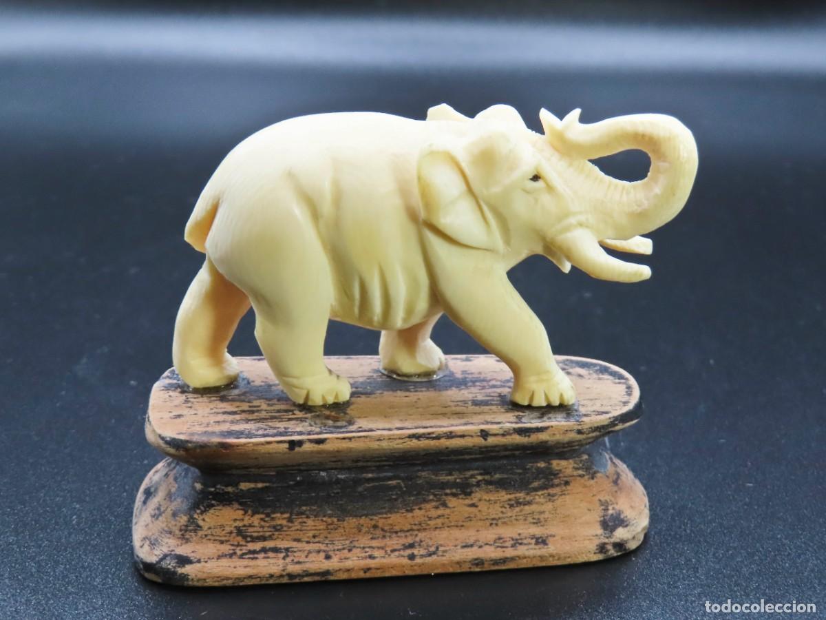 Arte: FIGURA DE ELEFANTE EN MARFIL 7 cm