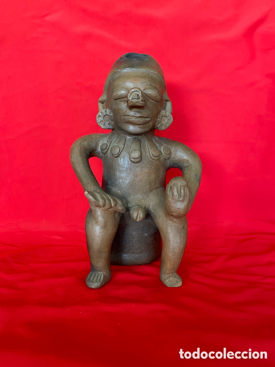 Arte: Antiguo &Iacute;dolo / Figura Vaso Efigie en Terracota Estilo Precolombino - Culto Fertilidad - 20 cm