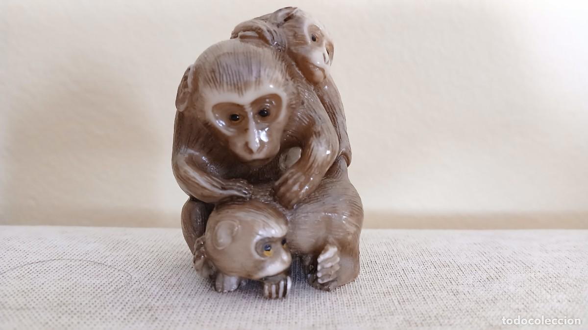 Arte: Okimono familia monos japones