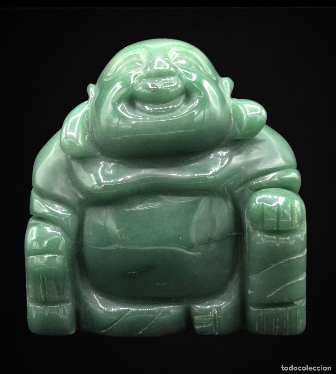 Arte: + FIGURA ASIATICA DE BUDA EN PIEDRA VERDE AVENTURINA