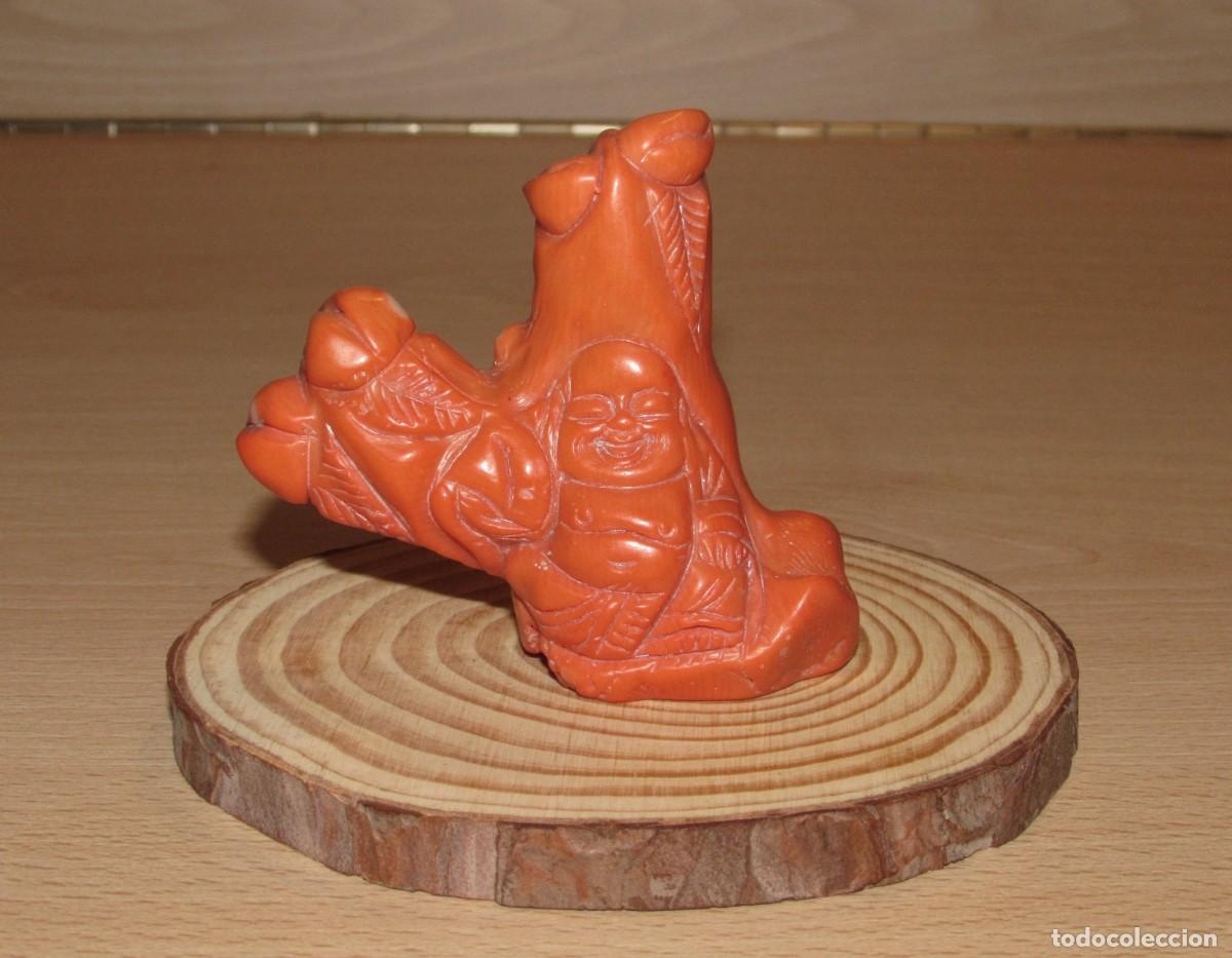 Arte: Antigua figura oriental escultura tallada Buda Bhuda Budha Hotei