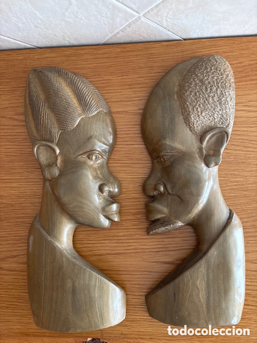 Arte: Pareja bustos &eacute;bano gris