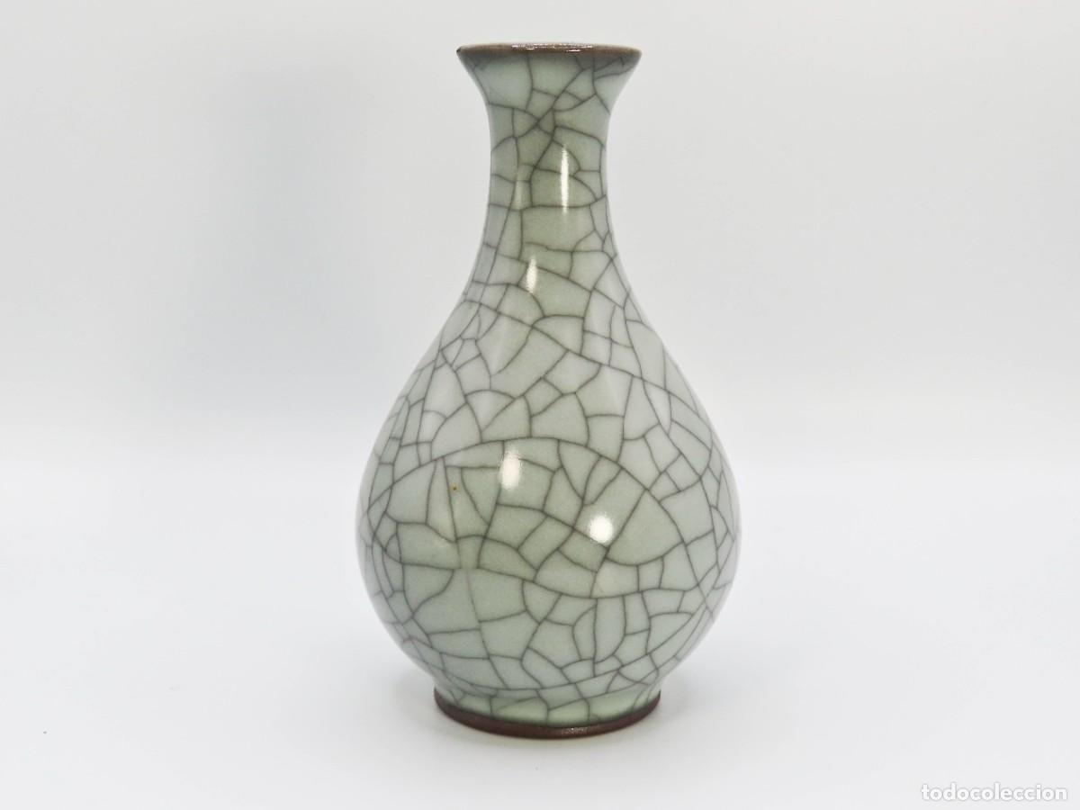 Arte: PEQUE&Ntilde;O JARR&Oacute;N CELAD&Oacute;N GRIS CRAQUELADO GE SONG R&Eacute;PLICA