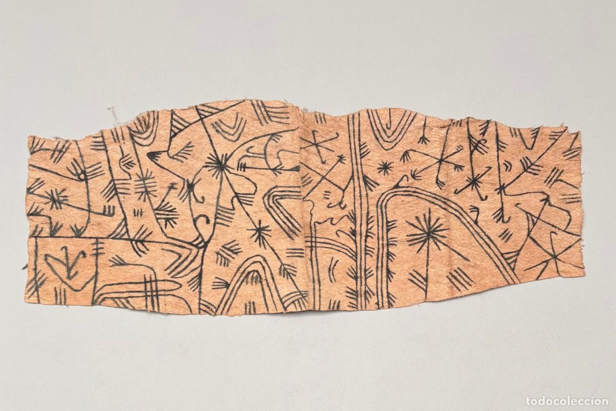 Arte: Tela de corteza Mbuti RD Congo, pintada a mano.