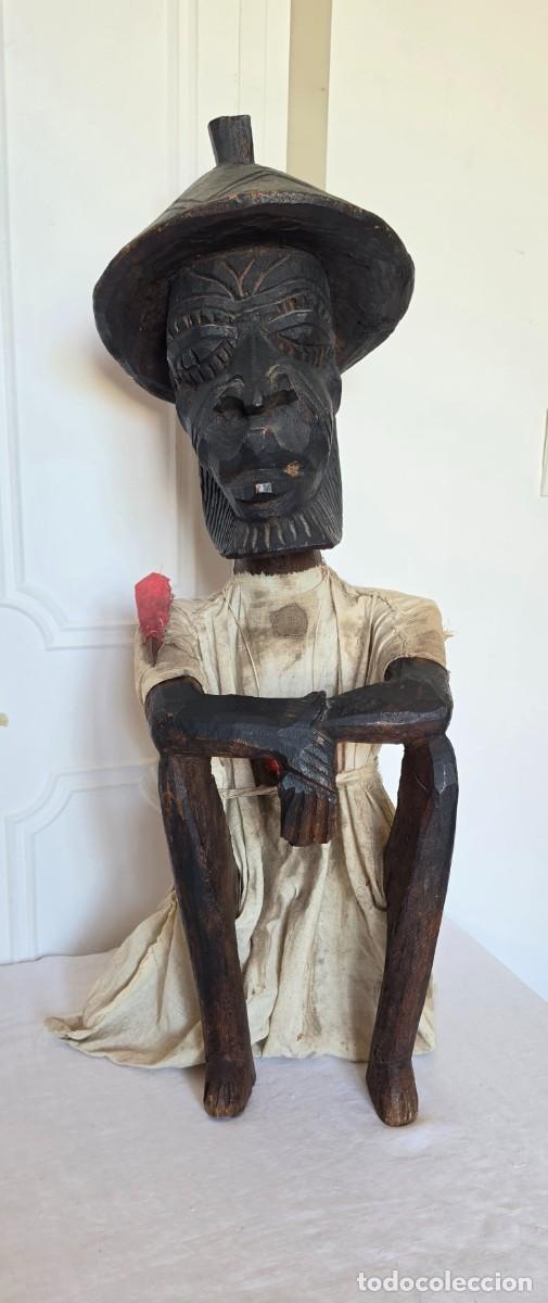 Arte: Estatua de Culto o Fetiche Africano de Madera Tallada Estilo &Eacute;tnico Tradicional (Mediados del S. XX