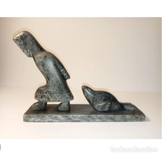 Arte: TALLA DE ESTEATITA - INUIT - CANAD&Aacute; - ANTIGUA