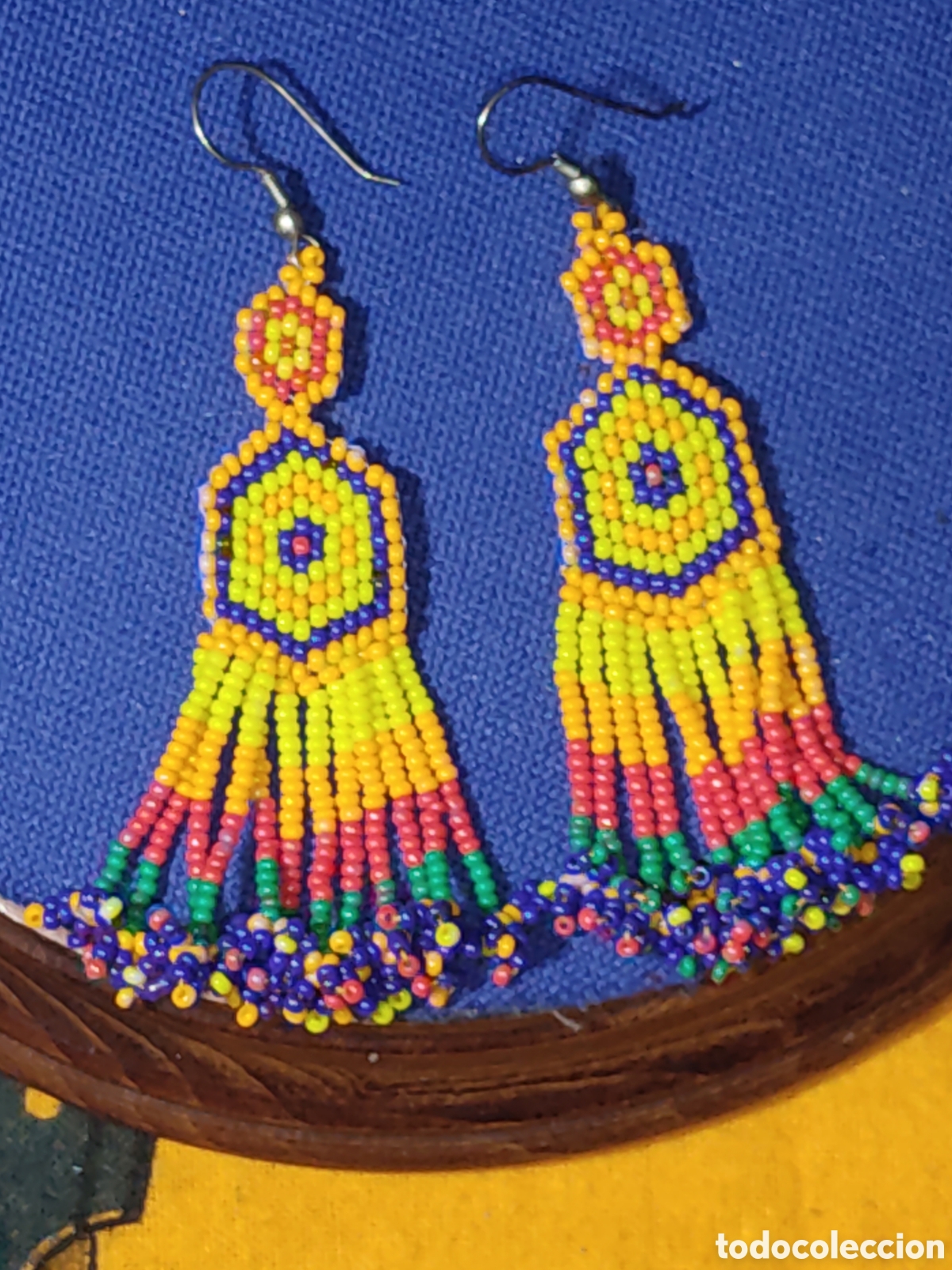 Arte: Pendientes largos &eacute;tnicos africanos Zul&uacute;es,trabajo artesanal.