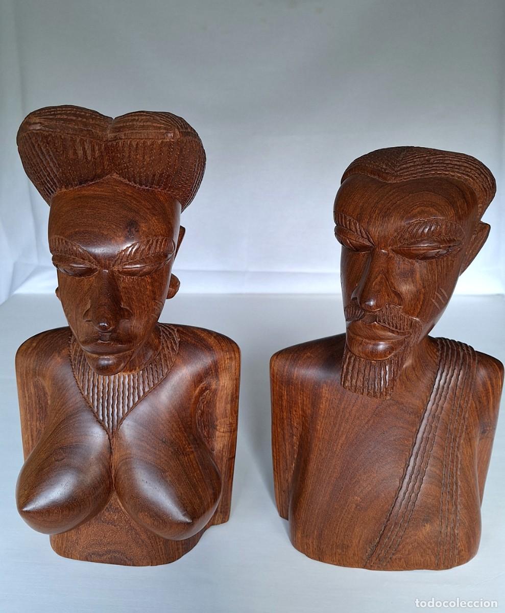 Arte: Bustos madera caoba africana - Artesan&iacute;a de Senegal