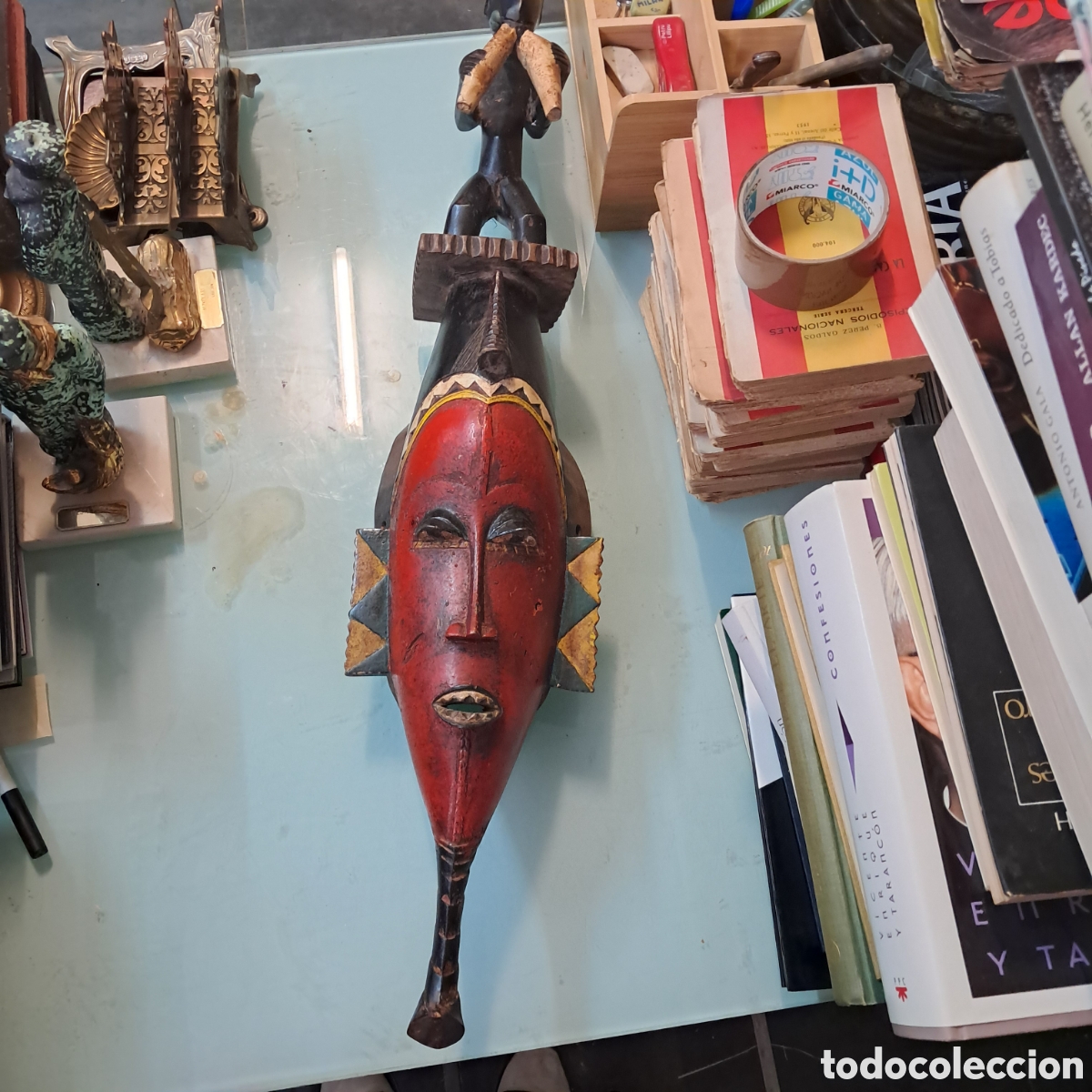 Arte: M&aacute;scara africana de la etnia Guro Costa de Marfil, 80 cm