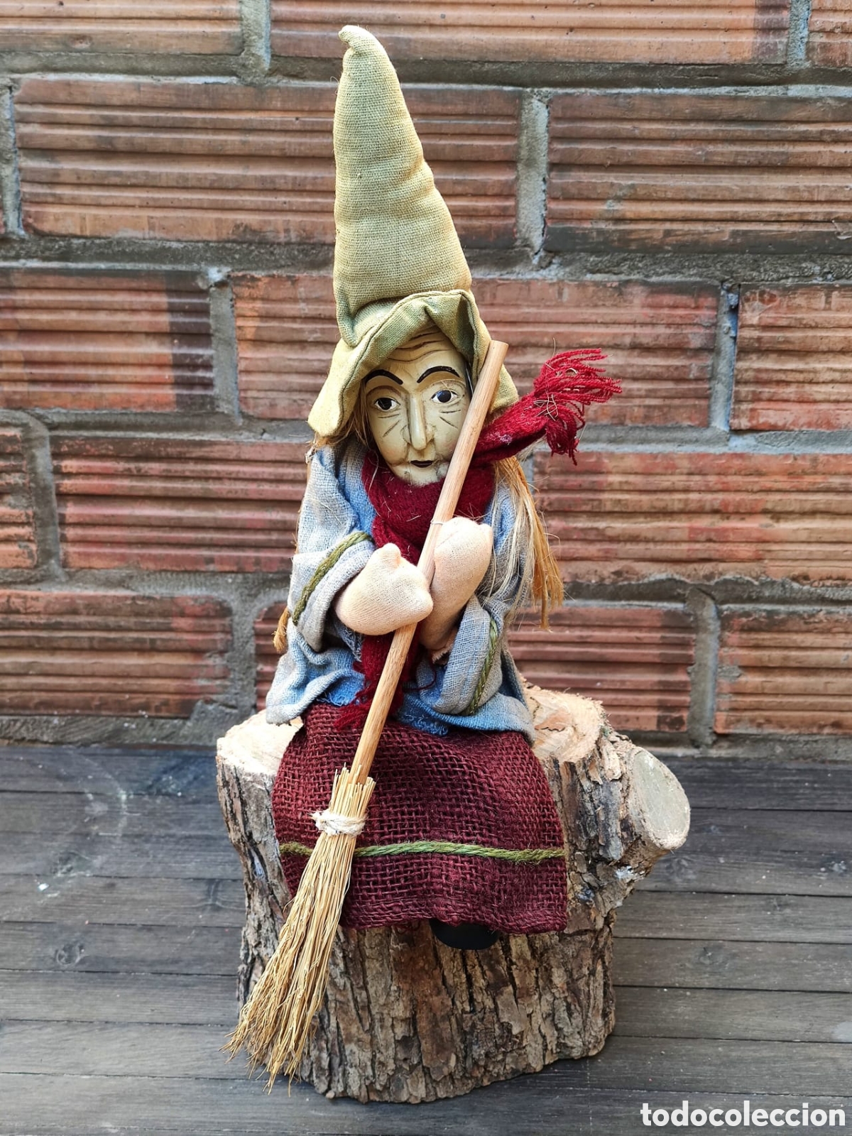 Arte: Bruja verde trapo y alambre pascua p&aring;skk&auml;rring pa&iacute;ses n&oacute;rdicos