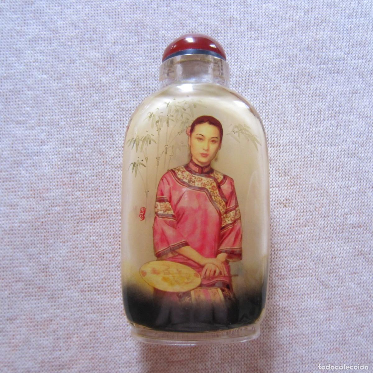Art: snuff bottle pintado por dentro por artesano con pincel especial
