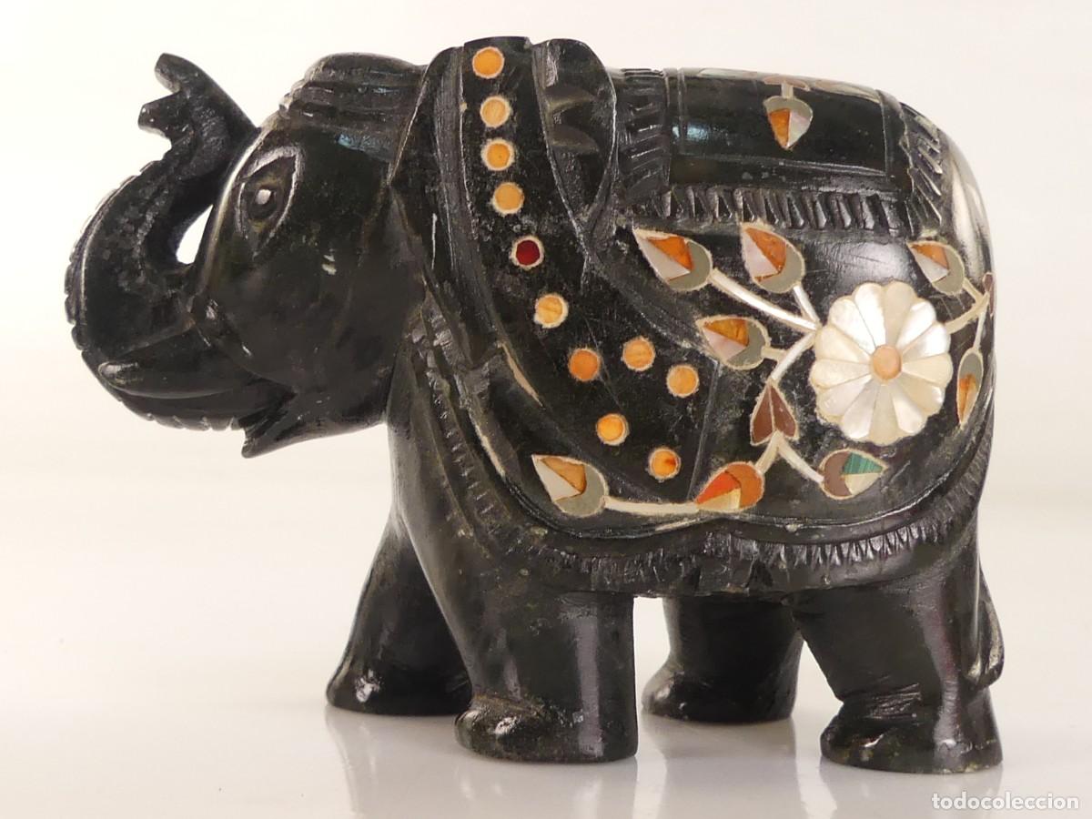 Arte: BONITA FIGURA DE ELEFANTE TALLADA DE PIEDRA