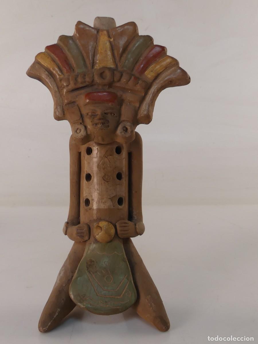 Arte: BONITA FIGURA DE BARRO O SILBATO &ndash; ARTE ETNICO AMERICA