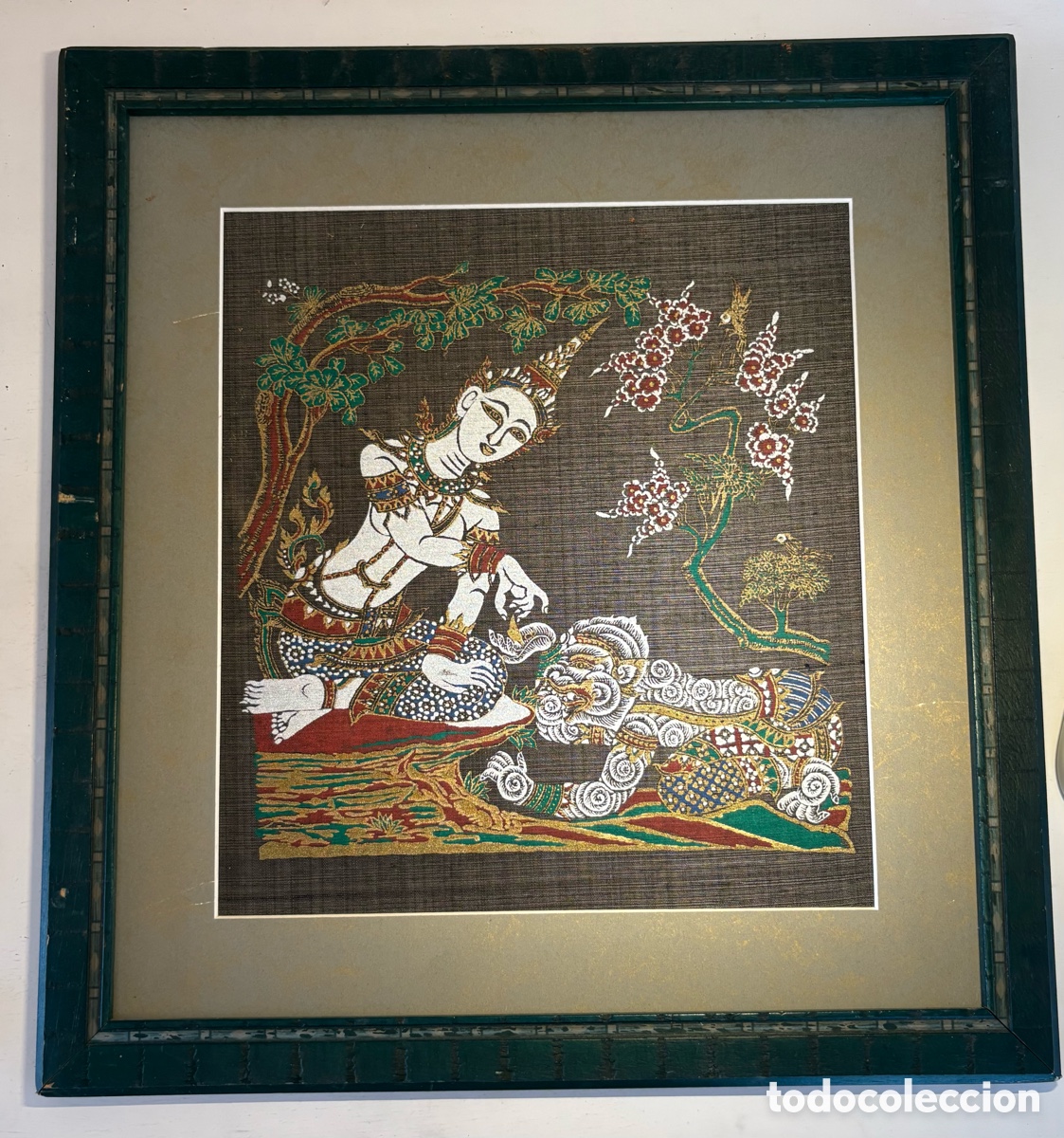 Arte: pintura tradicional tailandesa sobre tela de seda