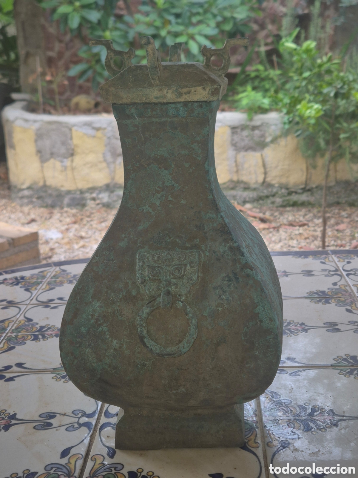 Arte: Vasija de bronce FANGHU, dinastia HAN , 206-220 a.C. perfecto