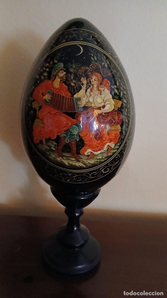 Arte: huevo ruso grande pintado a mano firmado
