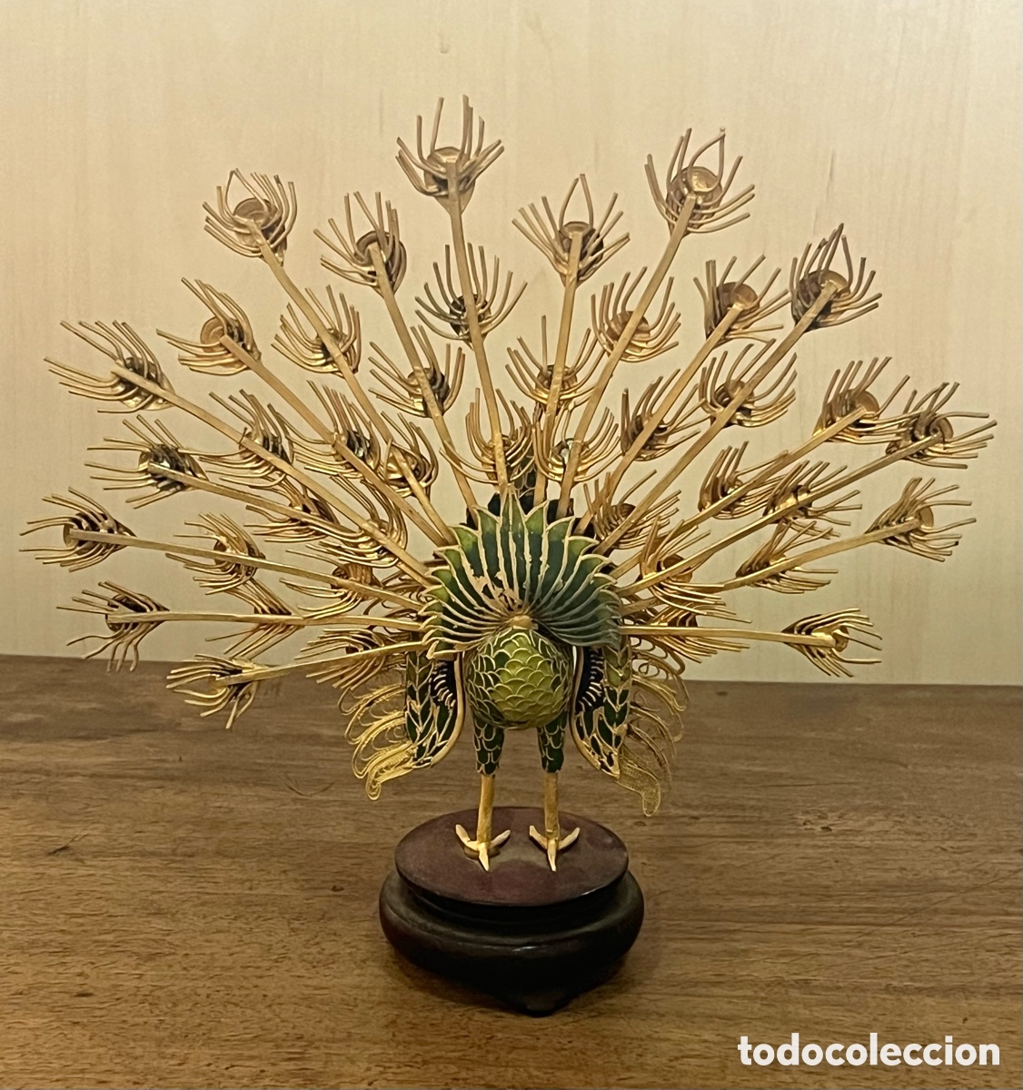 Arte: PAVO REAL EN BRONCE Y ESMALTE - Foto 2