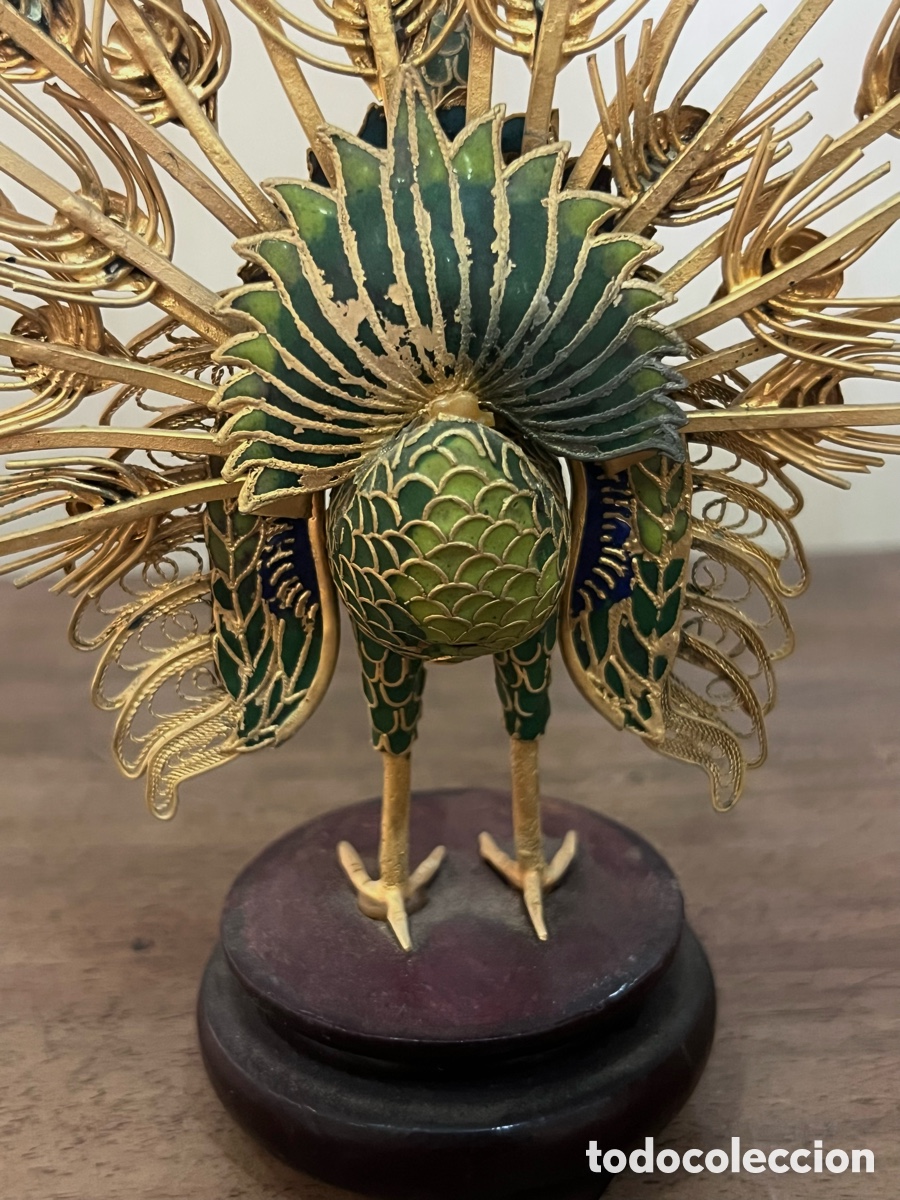 Arte: PAVO REAL EN BRONCE Y ESMALTE - Foto 6