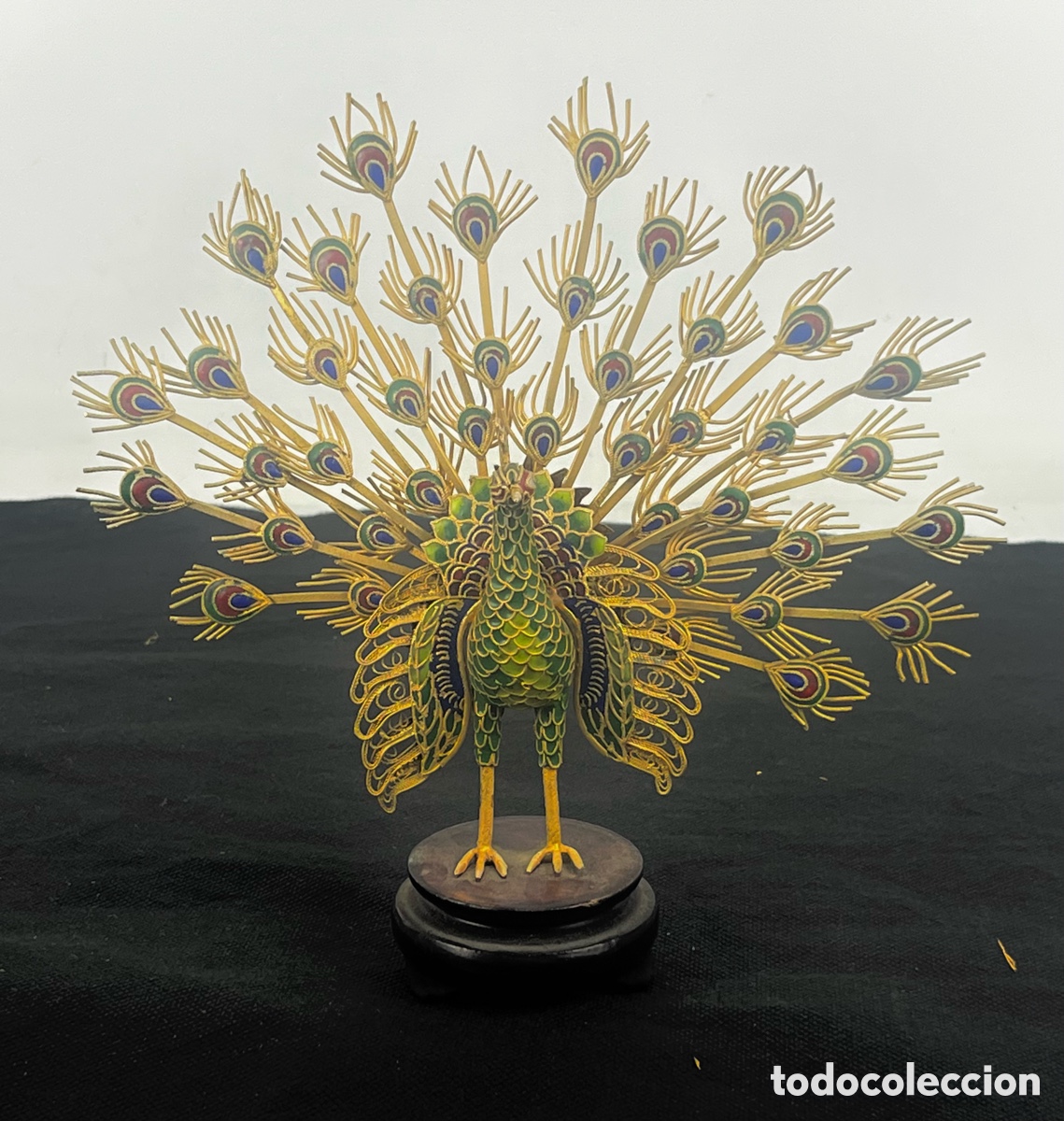 Arte: PAVO REAL EN BRONCE Y ESMALTE