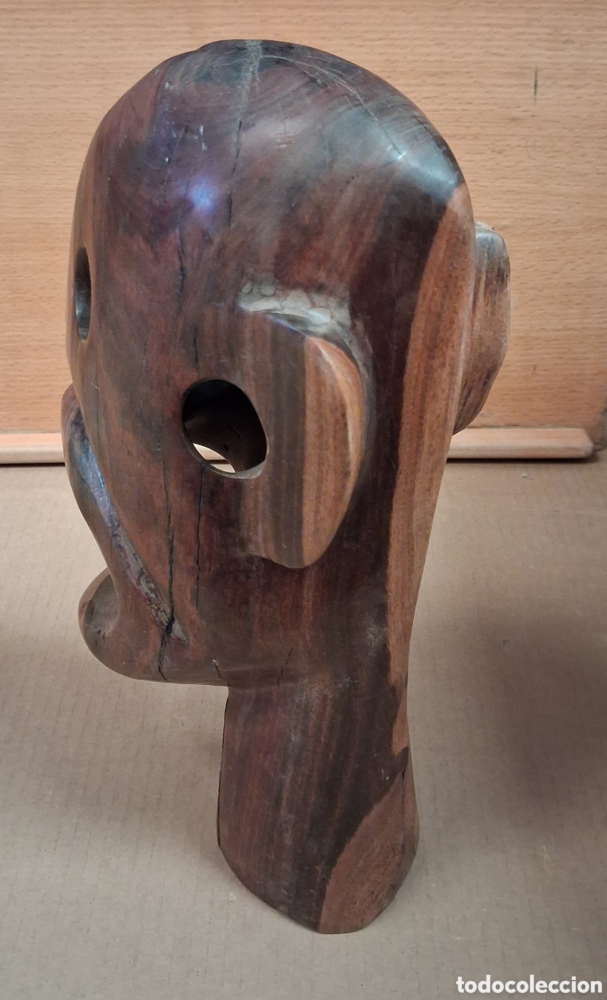 Arte: BUSTO AFRICANO EN MADERA TALLADA. - Foto 5