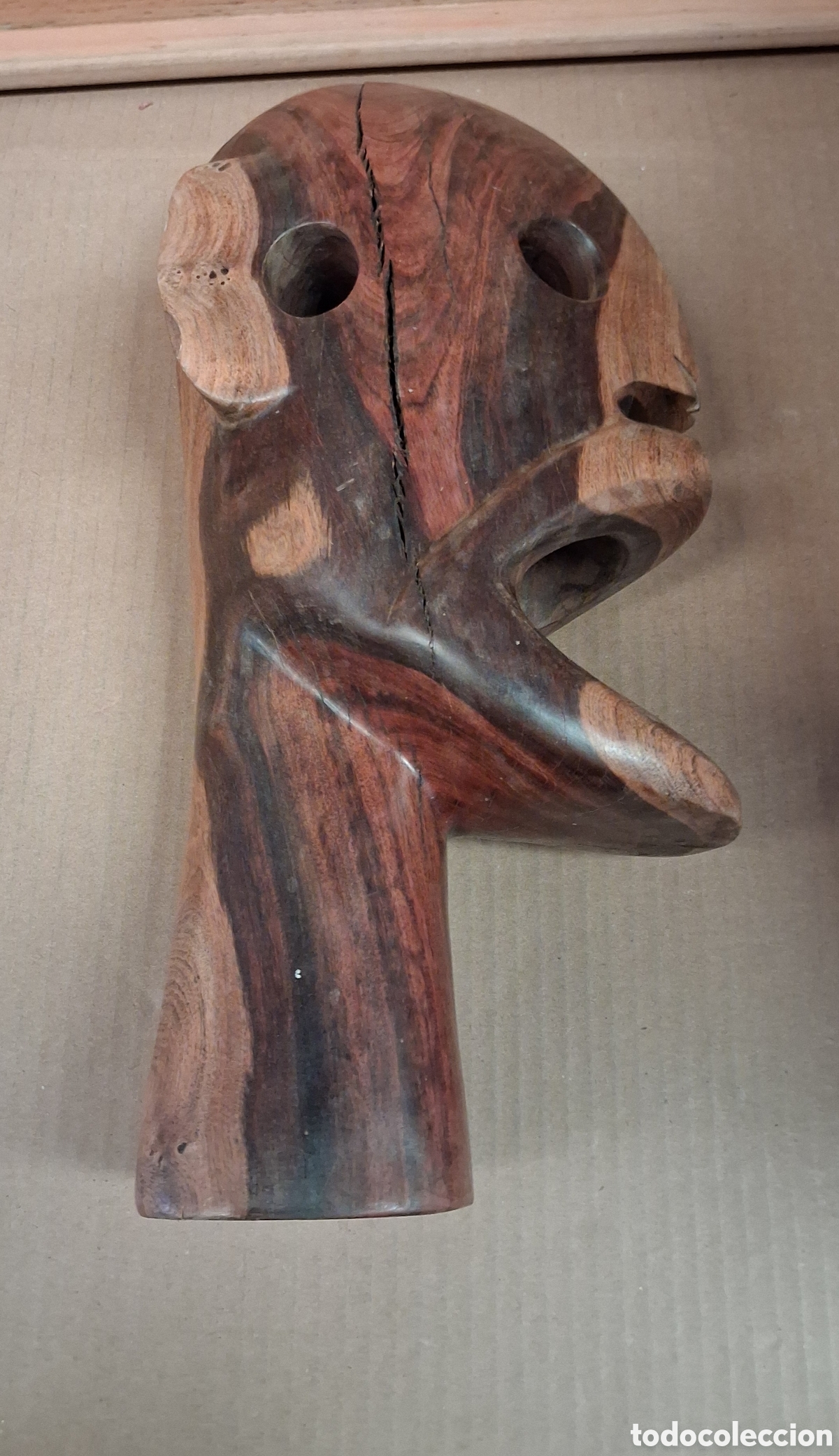 Arte: BUSTO AFRICANO EN MADERA TALLADA. - Foto 7