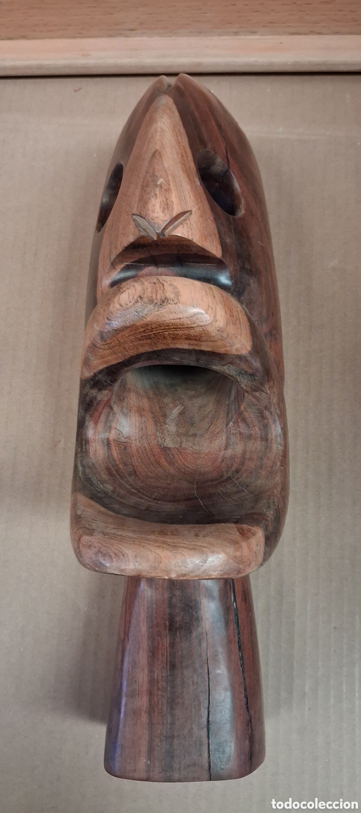 Arte: BUSTO AFRICANO EN MADERA TALLADA. - Foto 8