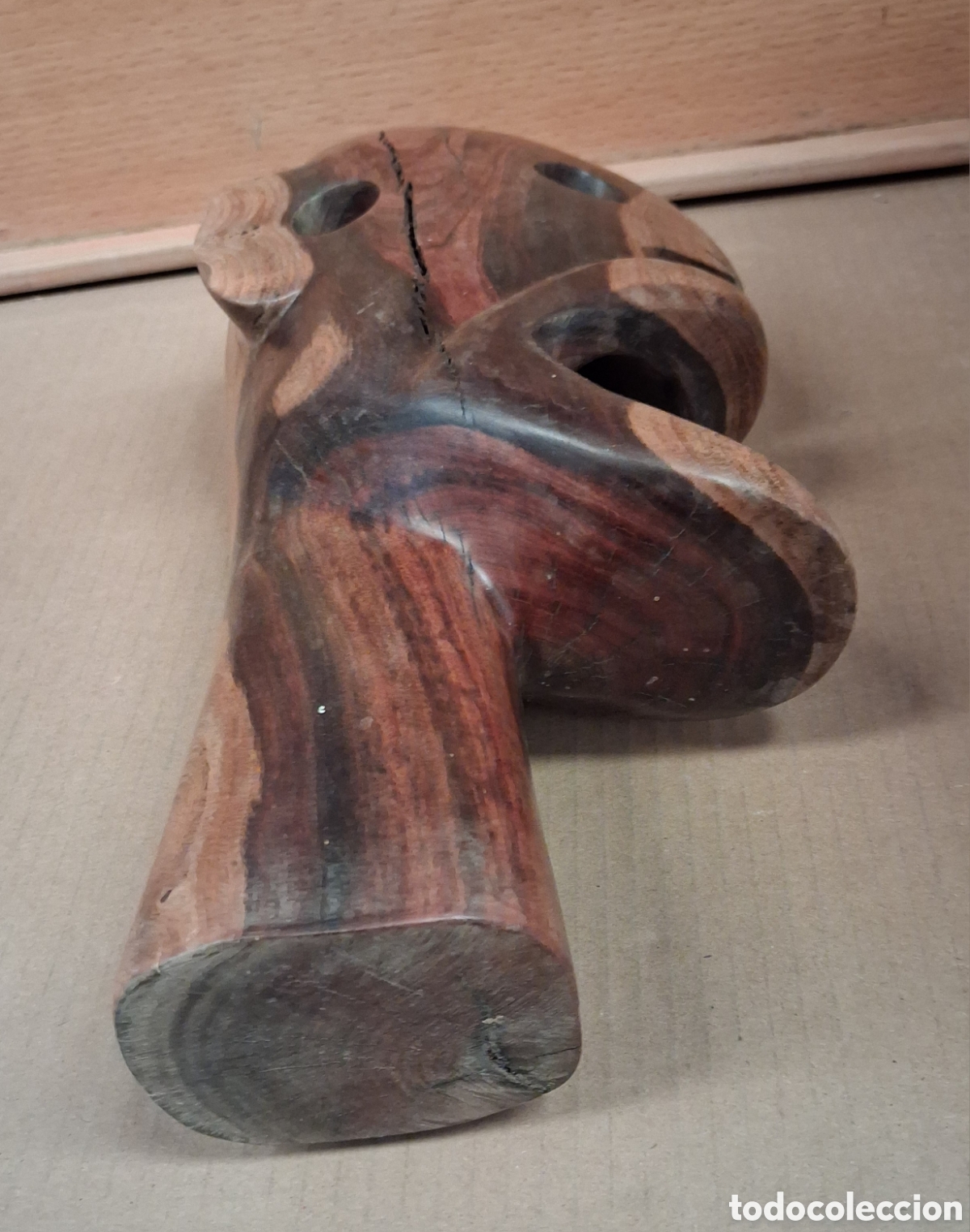Arte: BUSTO AFRICANO EN MADERA TALLADA. - Foto 9