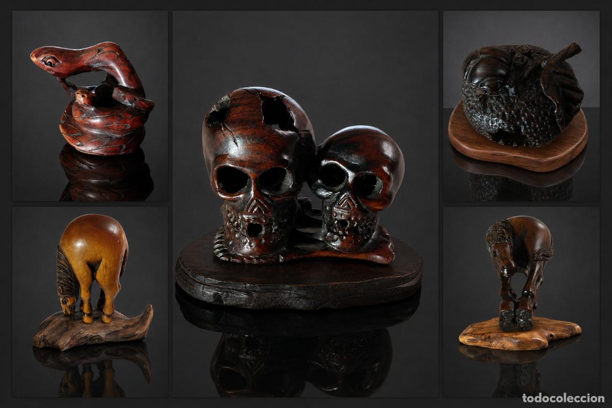Arte: Bonito lote de 5 Netsuke japones, siglo XX.(1960/80).