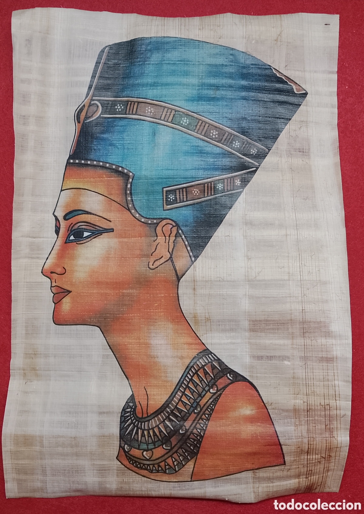 Arte: Papiro natural artesanal egipcio Reina Nefertiti