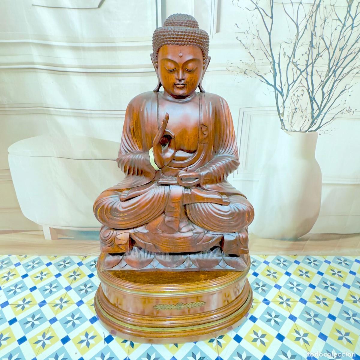 Arte: Estatua de Buda de madera tallada - Foto 2
