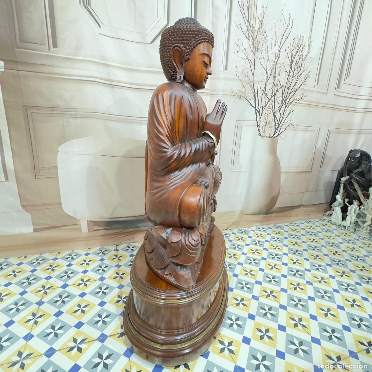 Arte: Estatua de Buda de madera tallada - Foto 3