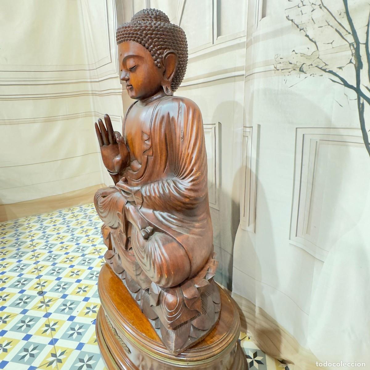 Arte: Estatua de Buda de madera tallada - Foto 4