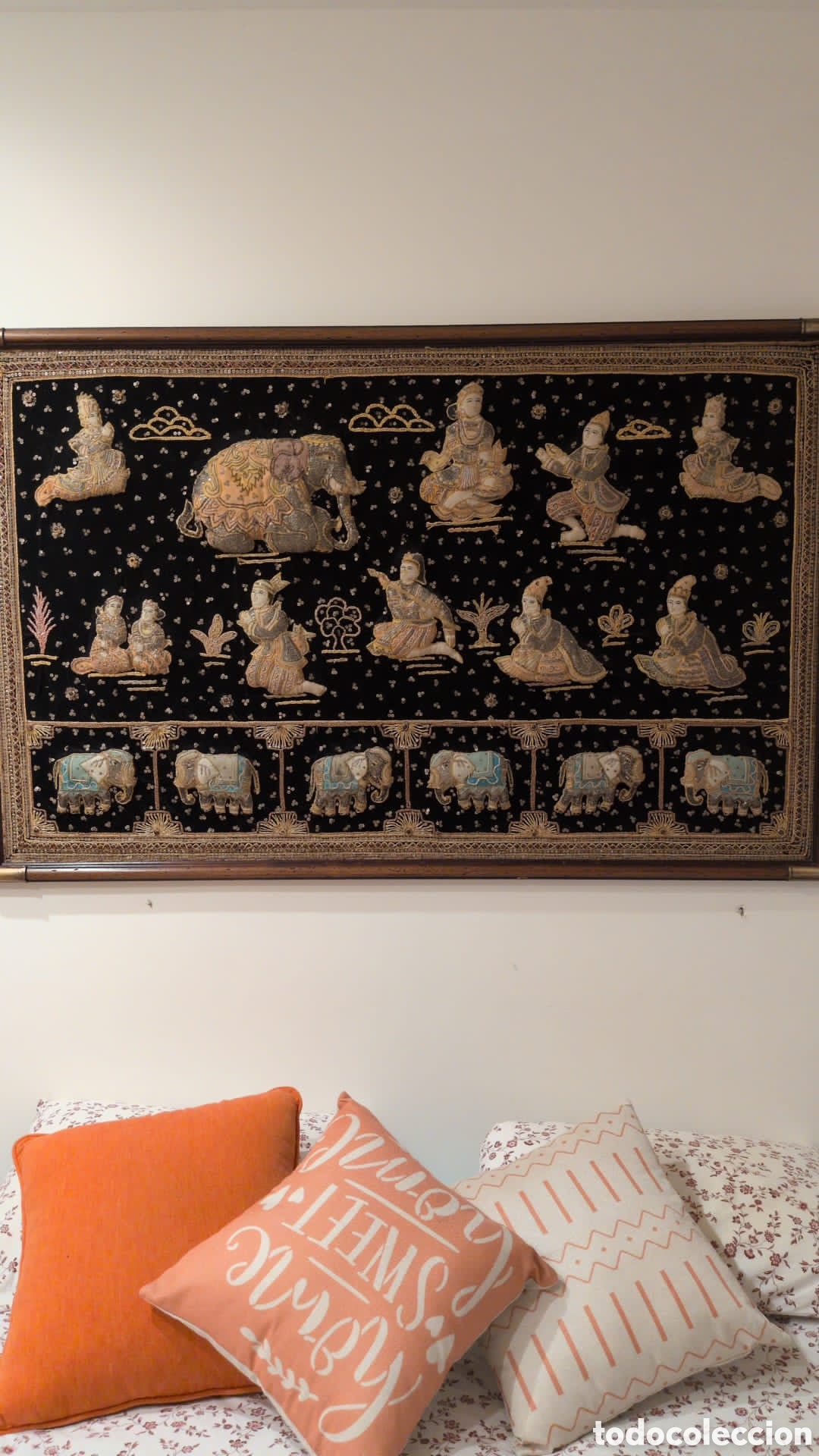 Arte: Panel textil asi&aacute;tico. 157x92cm. - Foto 2