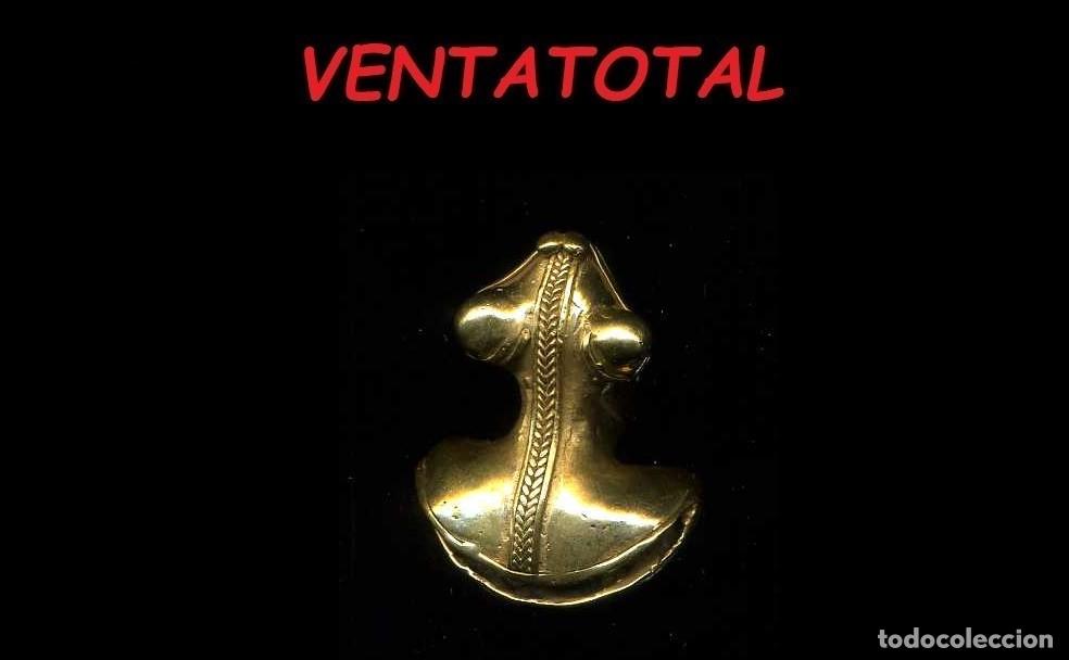 Arte: SIRVE PARA COLGANTE - FIGURA ANIMAL PRECOLOMBINO QUIMBAYA RANA ANTROPOMORFA LEER DESCRIPCION
