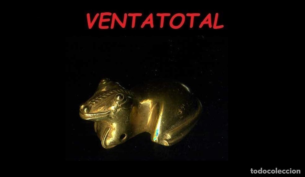 Arte: SIRVE PARA COLGANTE - FIGURA ANIMAL PRECOLOMBINO QUIMBAYA RANA ANTROPOMORFA LEER DESCRIPCION