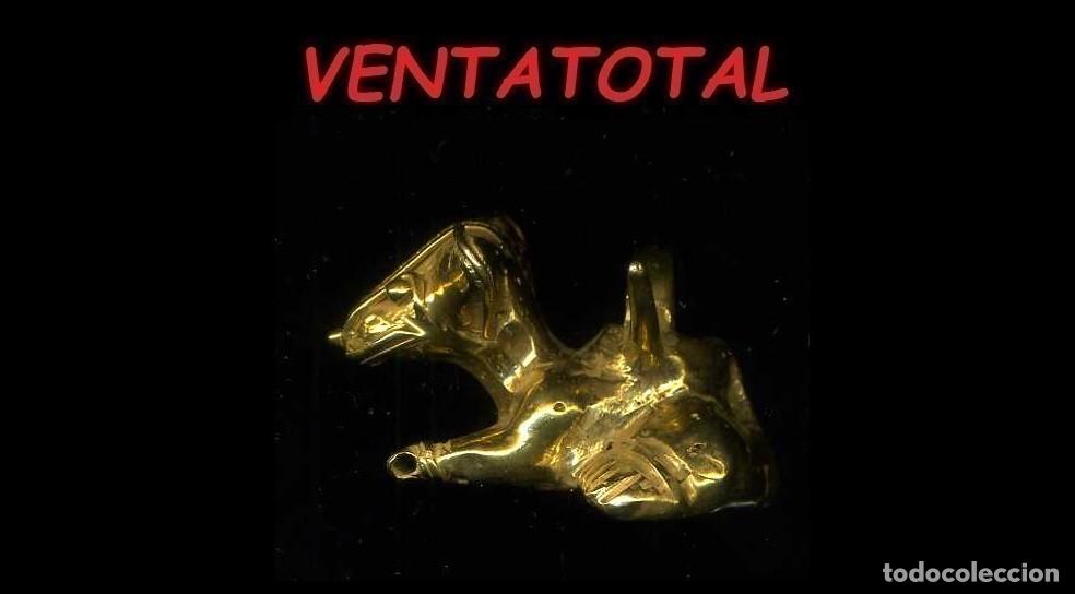 Arte: FIGURA DE ALECION DE ORO TUMBAGA ANIMAL PRECOLOMBINO QUIMBAYA CATURRO ANTROPOMORFO LEER DESCRIPCION