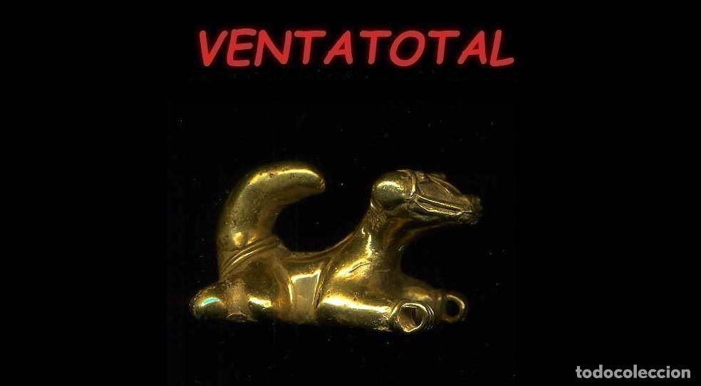 Arte: FIGURA DE ALECION DE ORO TUMBAGA ANIMAL PRECOLOMBINO QUIMBAYA JAGUAR ANTROPOMORFO LEER DESCRIPCION