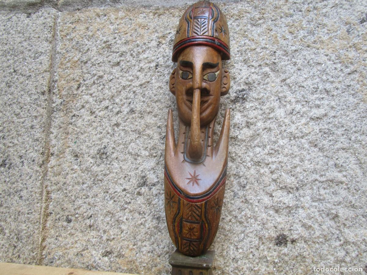 Arte: M&aacute;scara africana tallada en madera - 42x9,5x5cm grueso m&aacute;ximo, 400gr buena conservaci&oacute;n, arte tribal